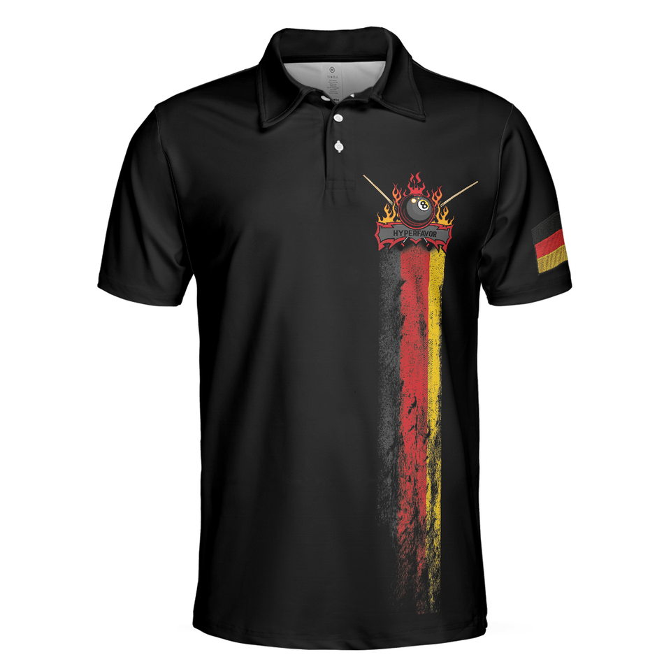 Personalized Men's Golf Shirt Polo - Skull German Flag Master Baiter Golf Black Wet Paint Best Golf