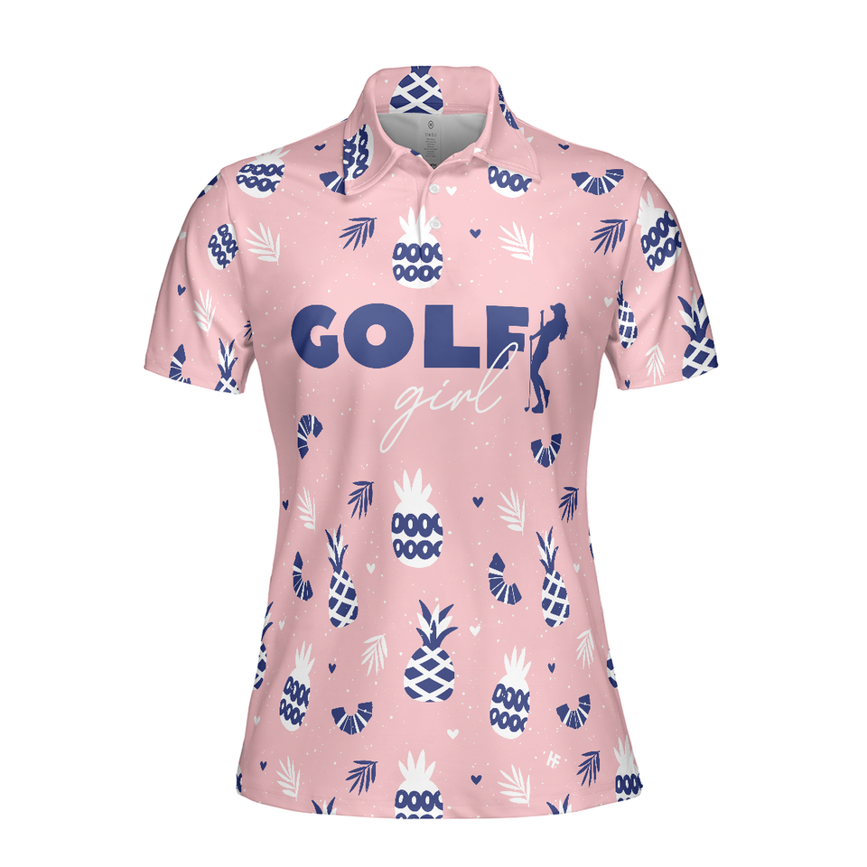 Personalized Women's Golf Shirt Polo - Golf Girl Summer Pattern Pink Short Golf For Ladies