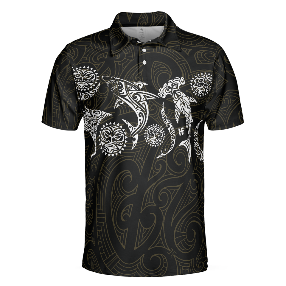 Personalized Men's Golf Shirt Polo - Elegant Polynesian Pattern Short Sleeve Golf Gift