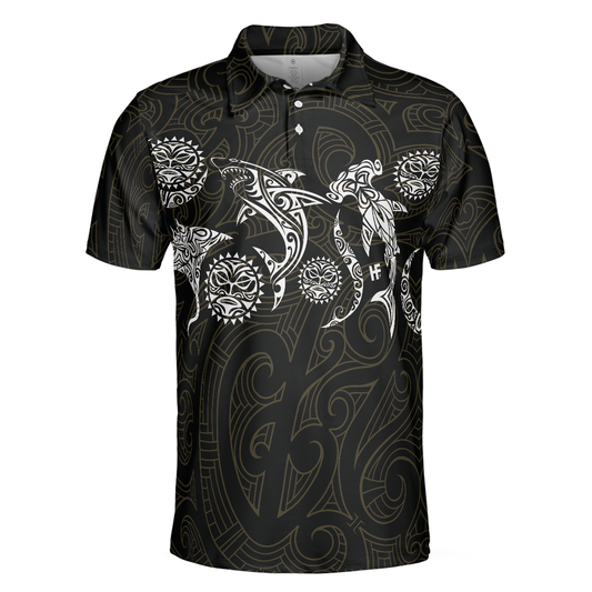 Personalized Men's Golf Shirt Polo - Elegant Polynesian Pattern Short Sleeve Golf Gift