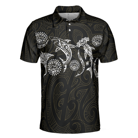Personalized Men's Golf Shirt Polo - Elegant Polynesian Pattern Short Sleeve Golf Gift