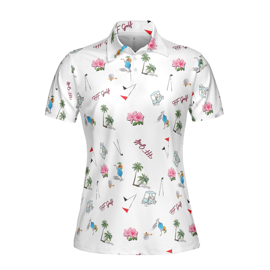 Personalized Women's Golf Shirt Polo - Summer Vibe Golf With Design Gift Idea For Female Golfers