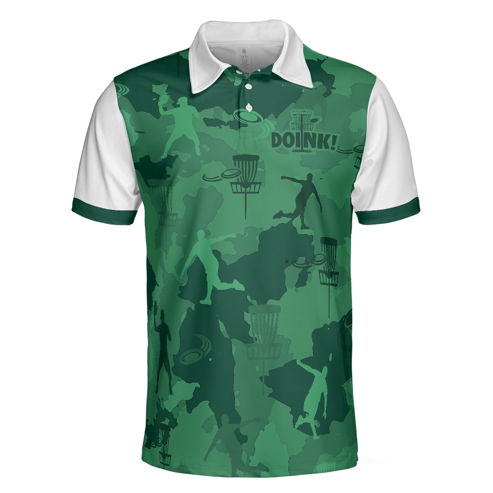 Personalized Men's Golf Shirt Polo - Camouflage Texture Doink Disc Golf Short Sleeve