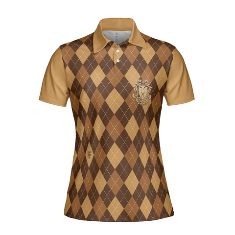 Personalized Women's Golf Shirt Polo - Golf Is My Favourite Season Argyle Pattern For Ladies