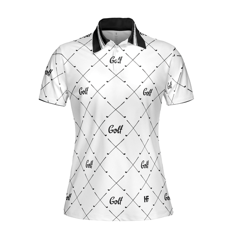 Personalized Women's Golf Shirt Polo - Golf For Ladies With Simple Golf Clubs Pattern