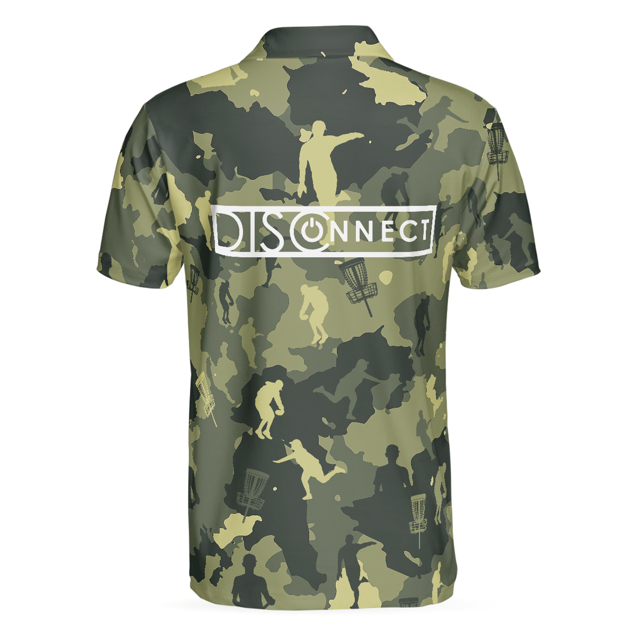 Personalized Men's Golf Shirt Polo - Camouflage Texture Disc Golf Short Sleeve Best Gift