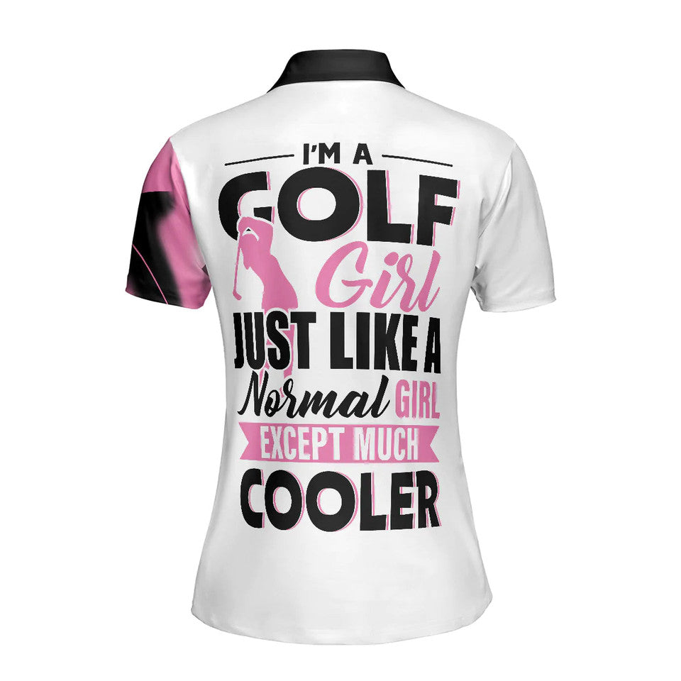 Personalized Women's Golf Shirt Polo - Pink Leopard Argyle Pattern I'M A Golf Girl Much Golf