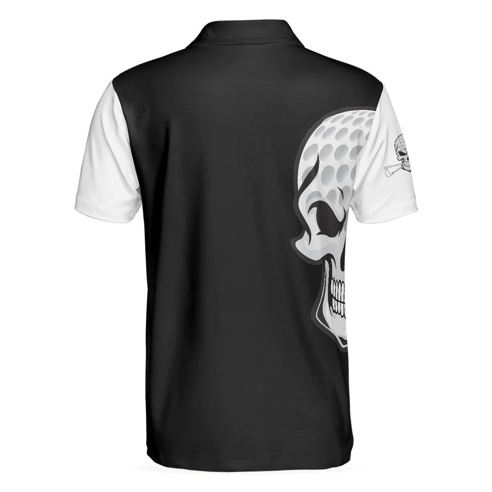 Personalized Men's Golf Shirt Polo - Life Is Short Swing Hard Skull Albatross Golf Gift