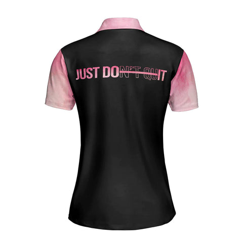 Personalized Women's Golf Shirt Polo - Leopard Argyle Pattern Golf Pink Ribbon For Ladies