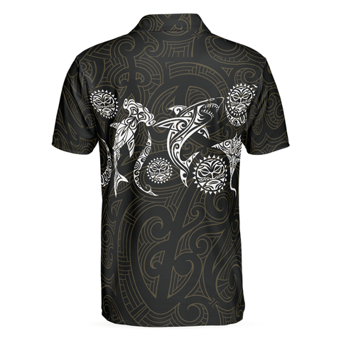 Personalized Men's Golf Shirt Polo - Elegant Polynesian Pattern Short Sleeve Golf Gift