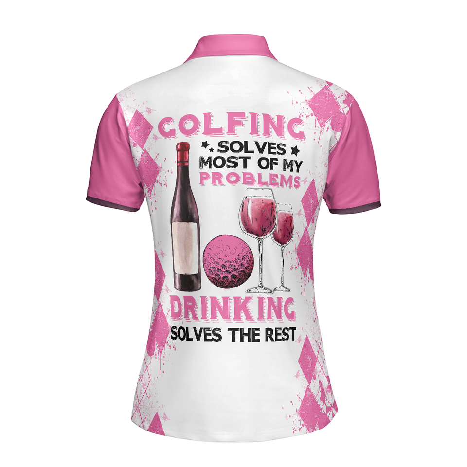 Personalized Women's Golf Shirt Polo - Golfing And Drinking Best Gift For Lady Golfer