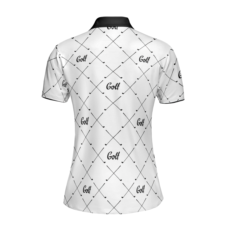 Personalized Women's Golf Shirt Polo - Golf For Ladies With Simple Golf Clubs Pattern