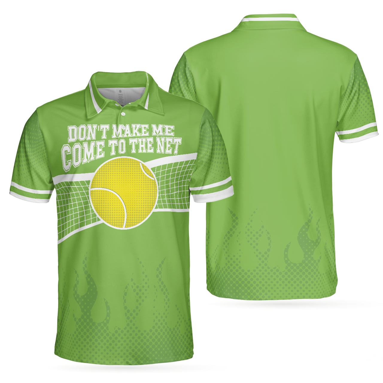 Personalized Men's Golf Shirt Polo - Don'T Make Me Net Tennis Golf Short Sleeve Green