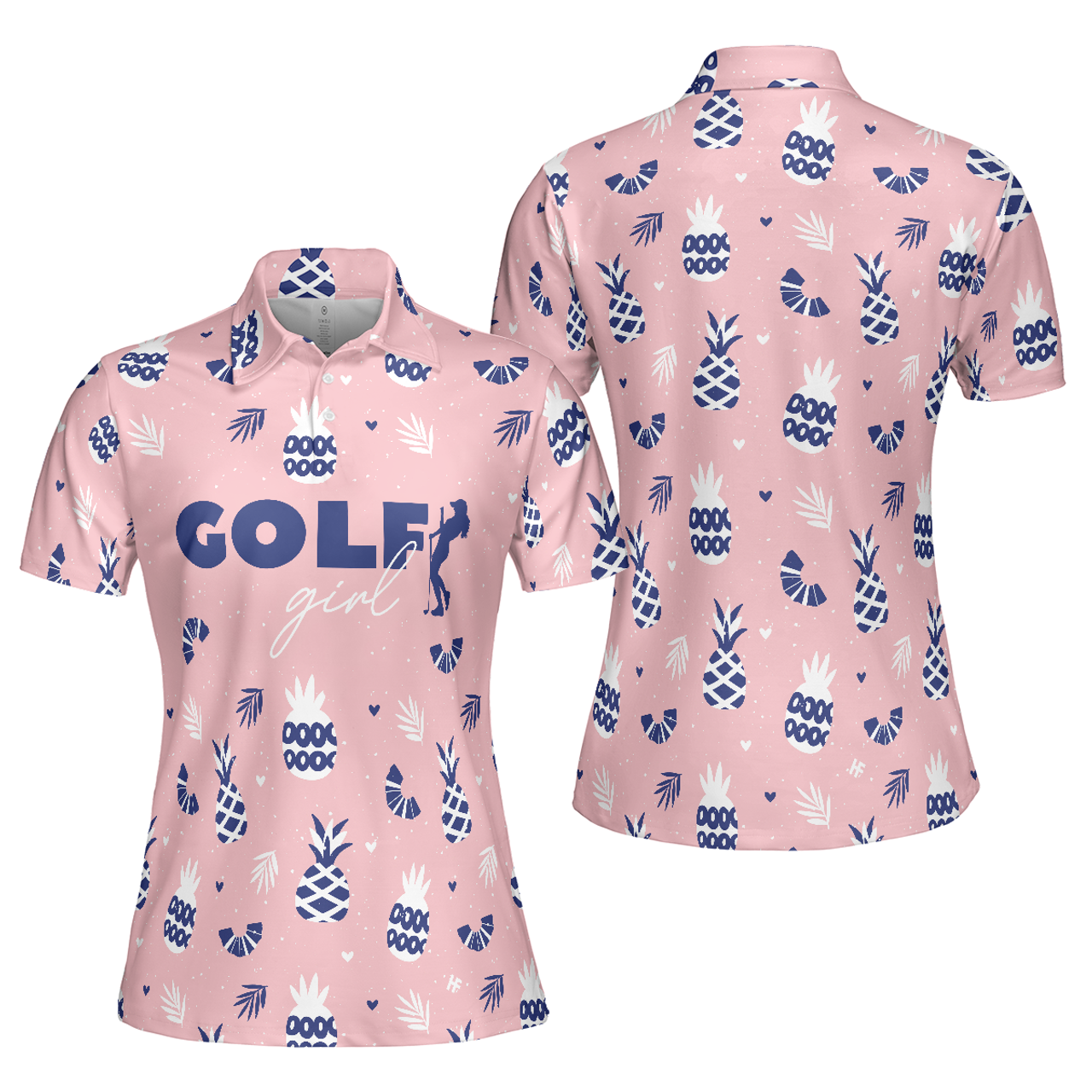 Personalized Women's Golf Shirt Polo - Golf Girl Summer Pattern Pink Short Golf For Ladies