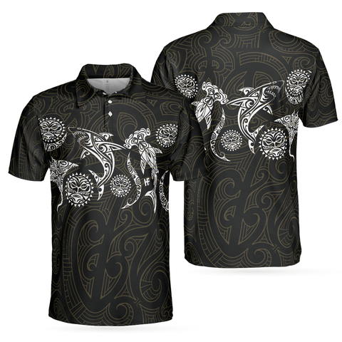 Personalized Men's Golf Shirt Polo - Elegant Polynesian Pattern Short Sleeve Golf Gift