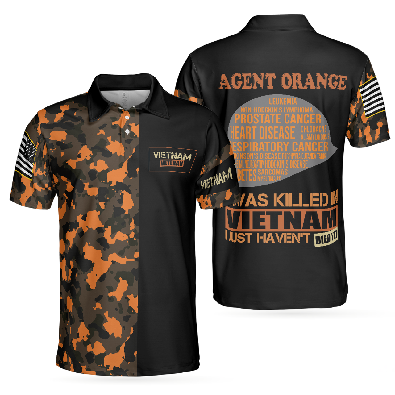 Personalized Men's Golf Shirt Polo - The War Is Over But The Battle Agent Orange Dioxin Golf