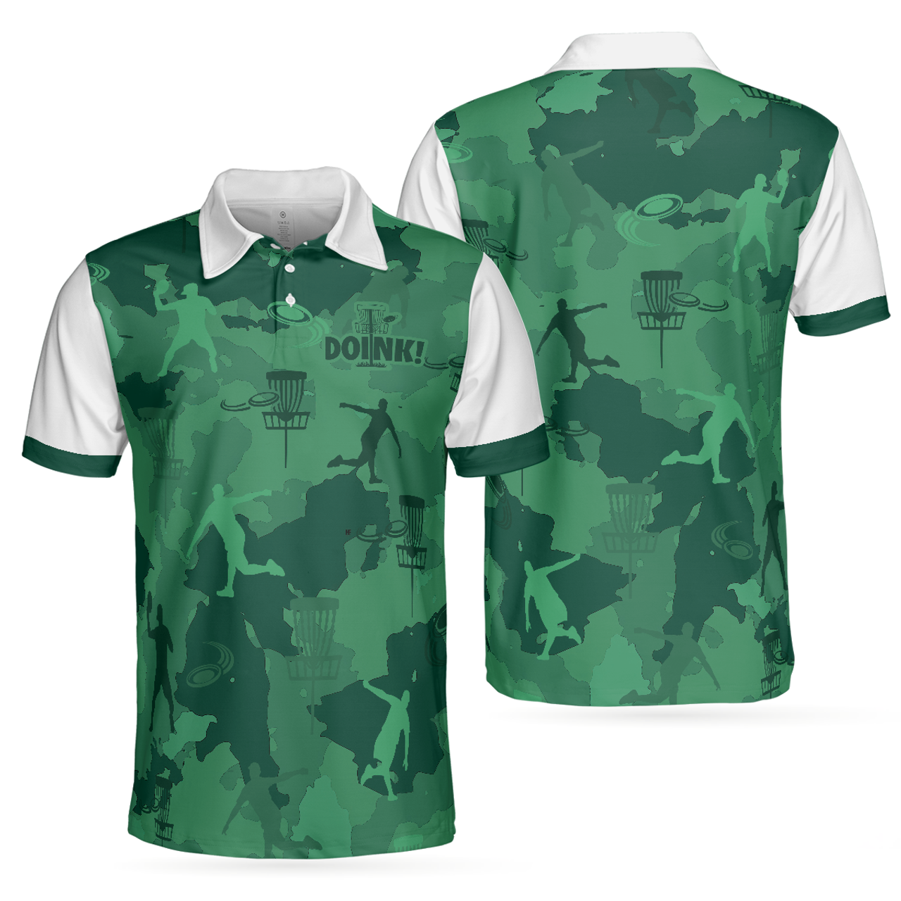 Personalized Men's Golf Shirt Polo - Camouflage Texture Doink Disc Golf Short Sleeve