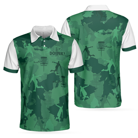 Personalized Men's Golf Shirt Polo - Camouflage Texture Doink Disc Golf Short Sleeve