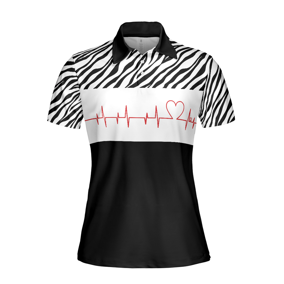 Personalized Women's Golf Shirt Polo - My Heart Beats For Golf Short Sleeve