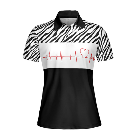 Personalized Women's Golf Shirt Polo - My Heart Beats For Golf Short Sleeve