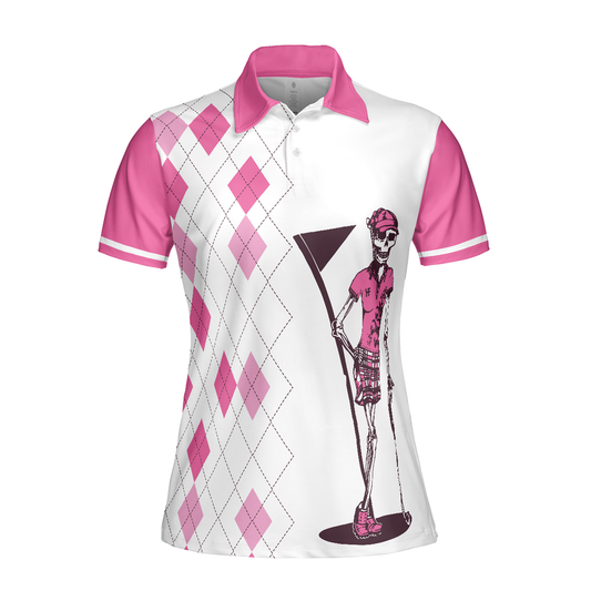 Personalized Women's Golf Shirt Polo - Never Underestimate A Woman Who Loves Golf Short Sleeve