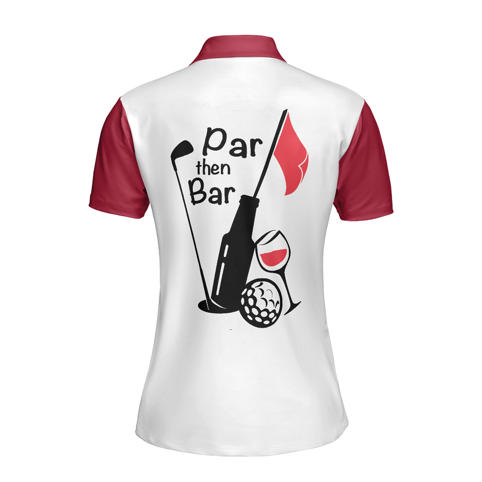Personalized Women's Golf Shirt Polo - Par Then Bar Golf Short Sleeve