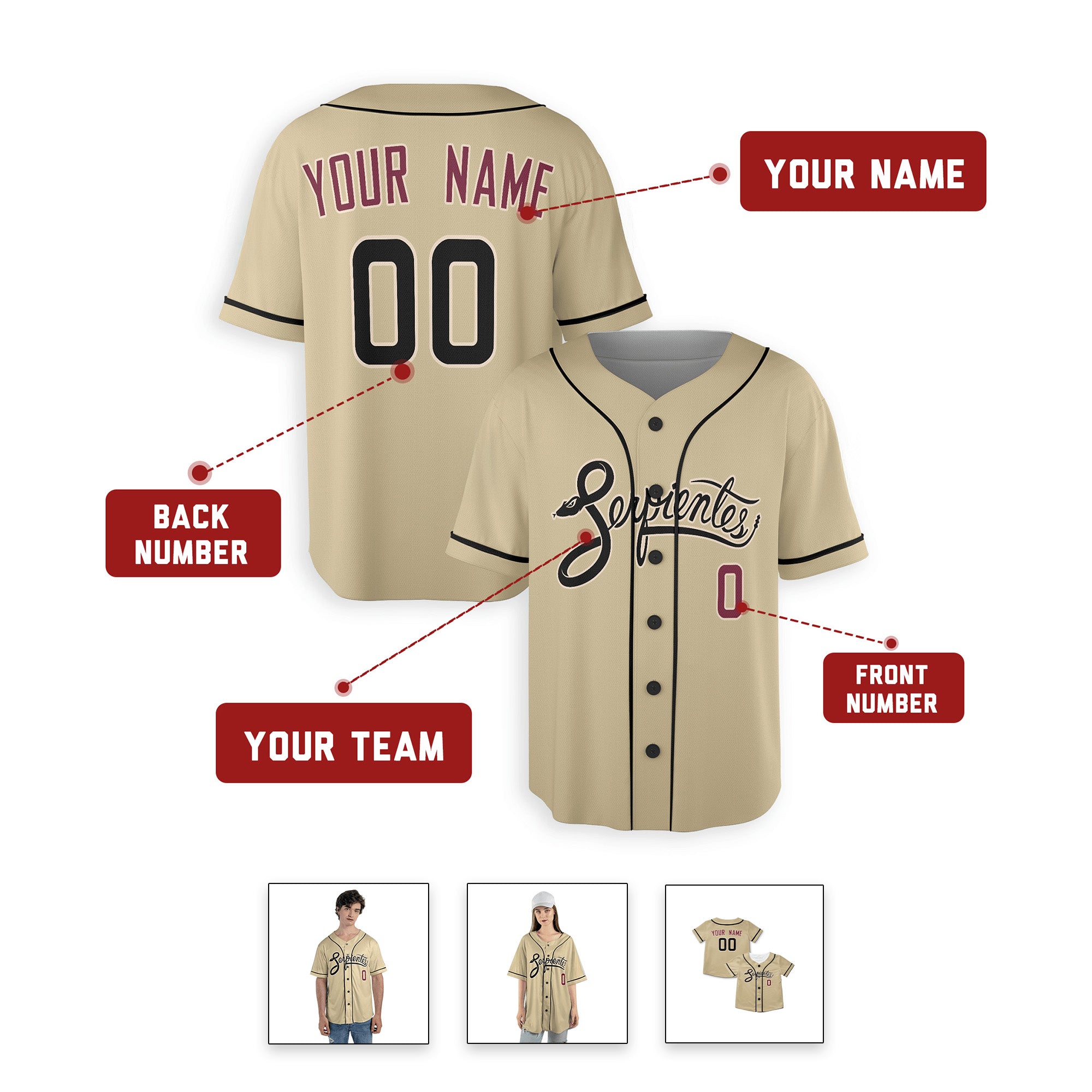 Personalized Phoenix Fan Sand Baseball Jersey – City Style Serpientes Printed Custom Name & Number