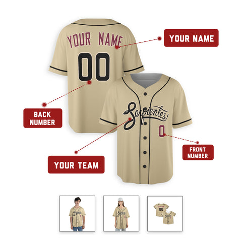 Personalized Phoenix Fan Sand Baseball Jersey – City Style Serpientes Printed Custom Name & Number