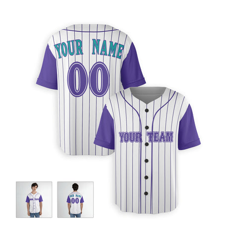 Personalized Phoenix Fan White Purple Baseball Jersey – Heritage Style Custom Name & Number