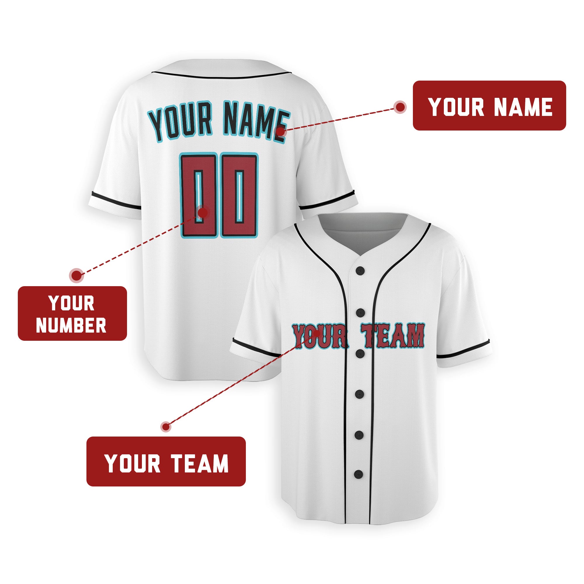 Personalized Phoenix Fan White Baseball Jersey – Home Custom Name & Number
