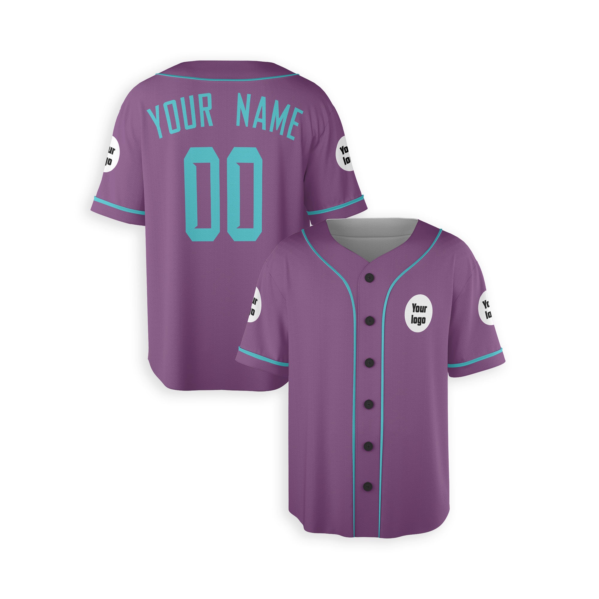 Personalized Phoenix Fan Purple Teal Baseball Jersey – Custom Name & Number