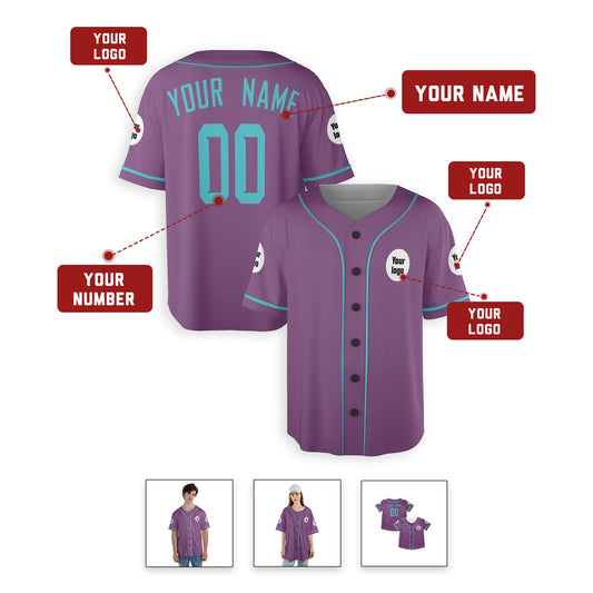 Personalized Phoenix Fan Purple Teal Baseball Jersey – Custom Name & Number