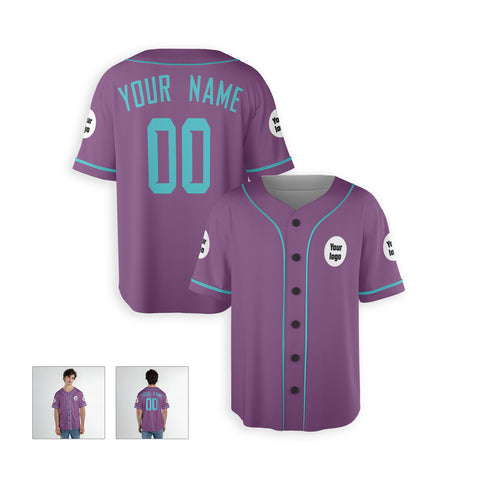 Personalized Phoenix Fan Purple Teal Baseball Jersey – Custom Name & Number