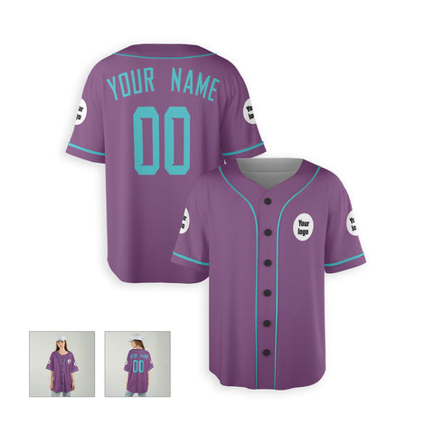 Personalized Phoenix Fan Purple Teal Baseball Jersey – Custom Name & Number