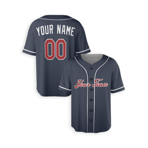 Personalized Atlanta Fan Navy Baseball Jersey – Alternate Style Custom Name & Number