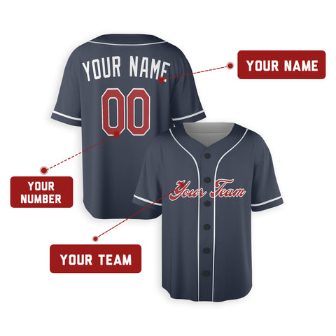 Personalized Atlanta Fan Navy Baseball Jersey – Alternate Style Custom Name & Number
