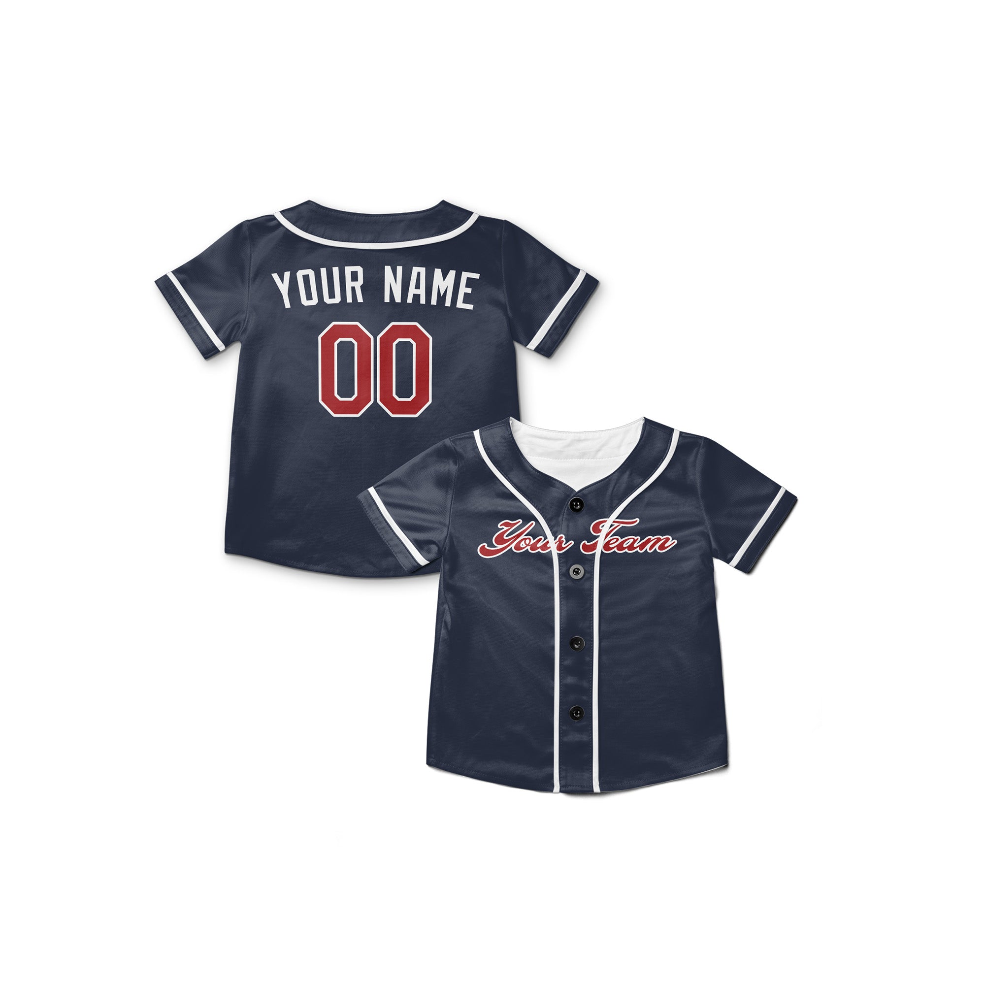 Personalized Atlanta Fan Navy Baseball Jersey – Alternate Style Custom Name & Number