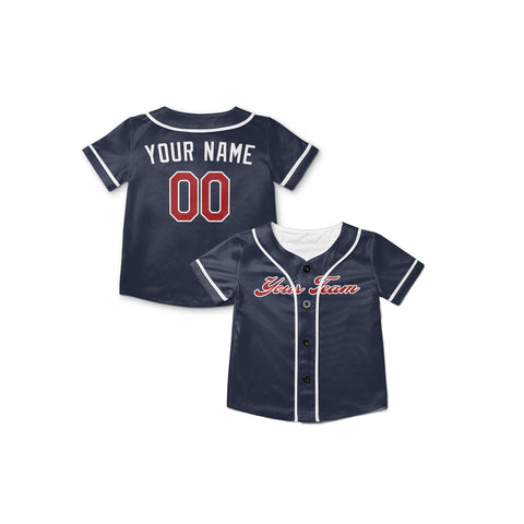 Personalized Atlanta Fan Navy Baseball Jersey – Alternate Style Custom Name & Number