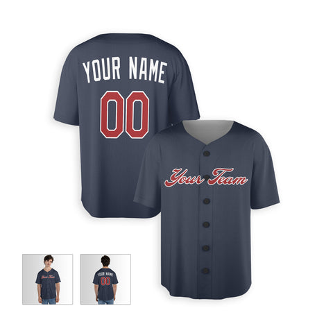 Personalized Atlanta Fan Navy Baseball Jersey – Alternate Style Custom Name & Number