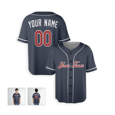 Personalized Atlanta Fan Navy Baseball Jersey – Alternate Style Custom Name & Number