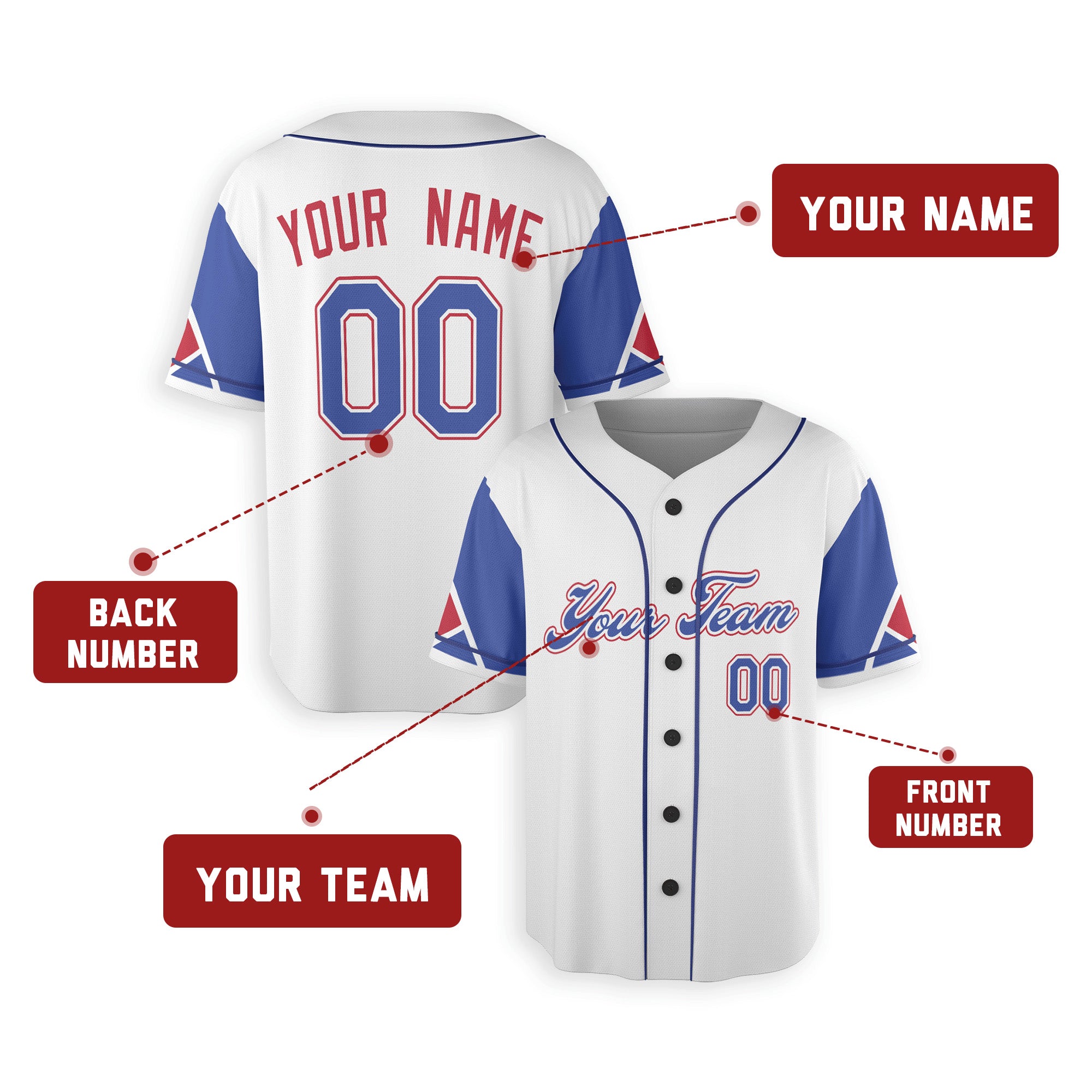 Personalized Atlanta Fan White Blue Baseball Jersey – City Style Custom Name & Number