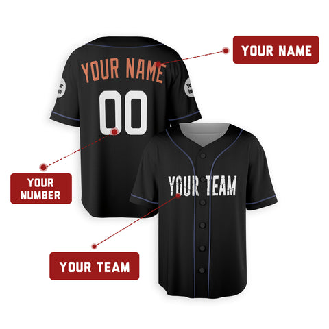 Personalized Baltimore Fan Black Baseball Jersey – City Style Custom Name & Number