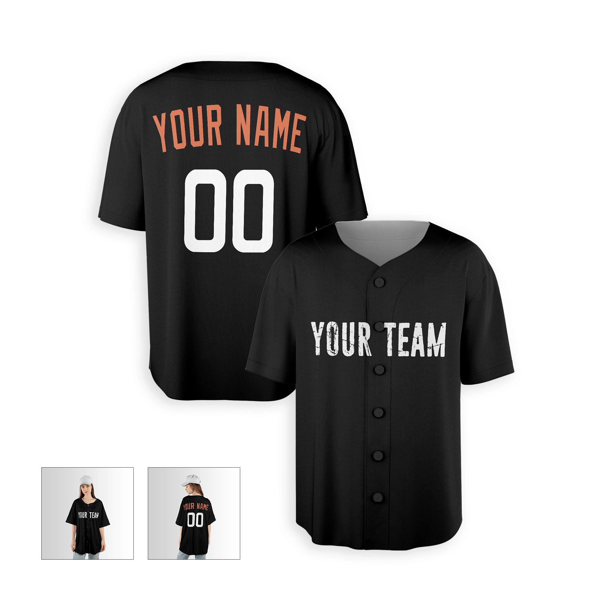 Personalized Baltimore Fan Black Baseball Jersey – City Style Custom Name & Number