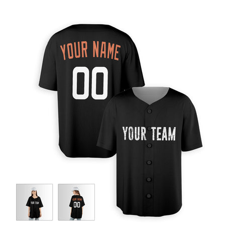 Personalized Baltimore Fan Black Baseball Jersey – City Style Custom Name & Number