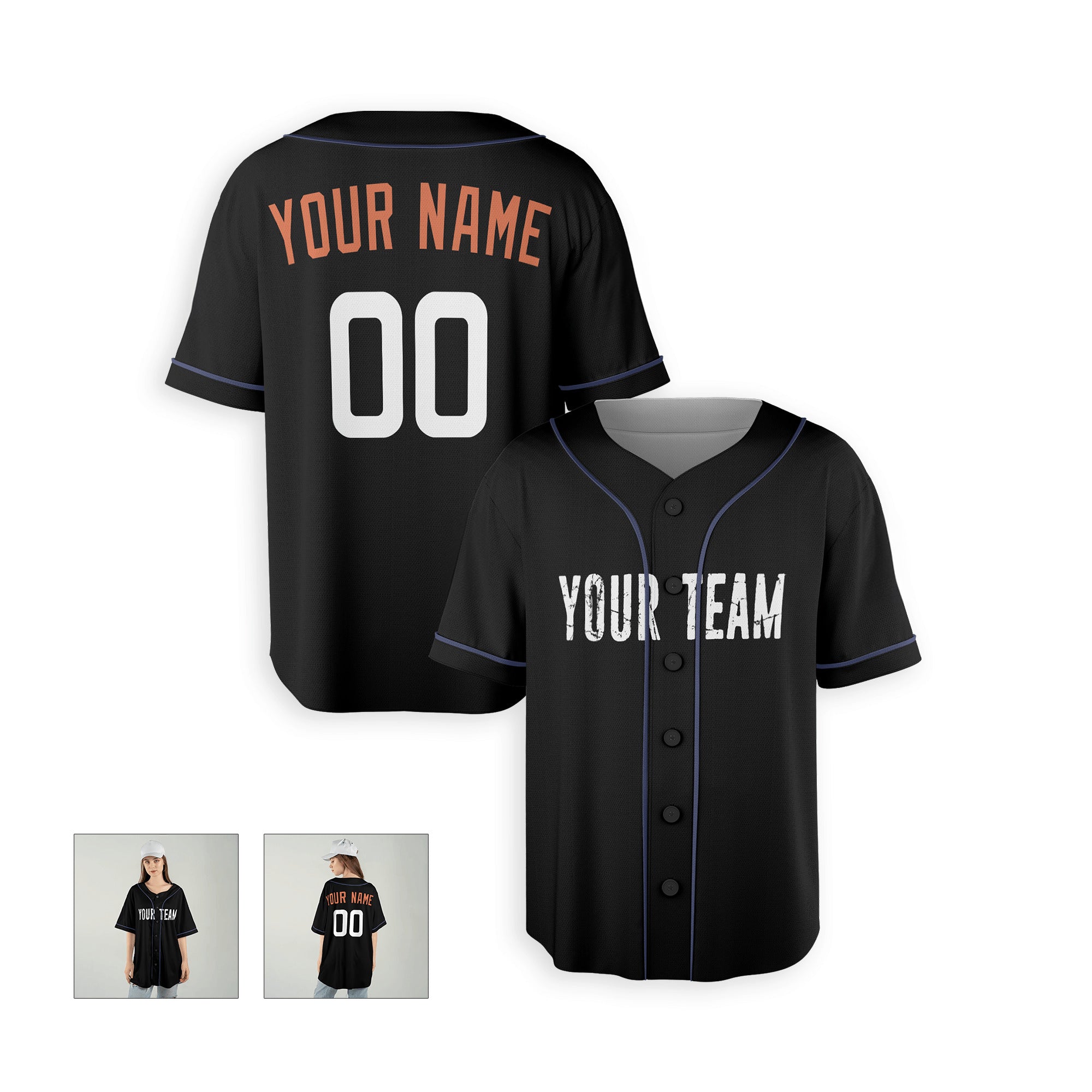 Personalized Baltimore Fan Black Baseball Jersey – City Style Custom Name & Number