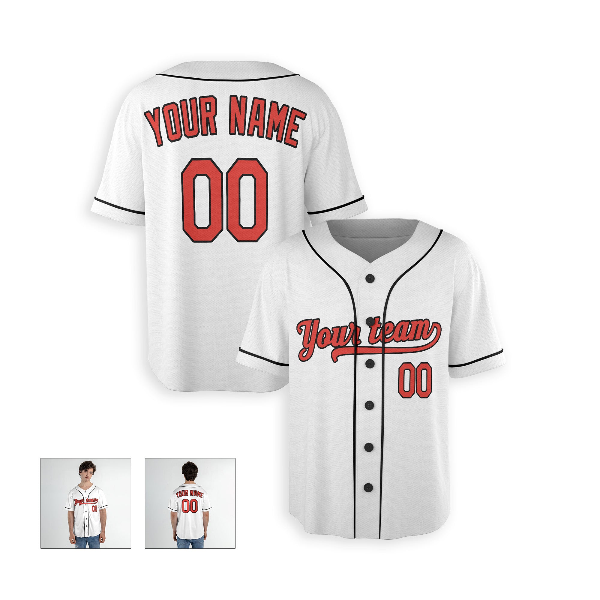 Personalized Baltimore Fan White Baseball Jersey – Home Style Custom Name & Number