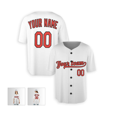 Personalized Baltimore Fan White Baseball Jersey – Home Style Custom Name & Number