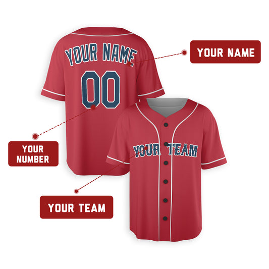 Personalized Boston Fan Red Baseball Jersey – Alternate Style Custom Name & Number