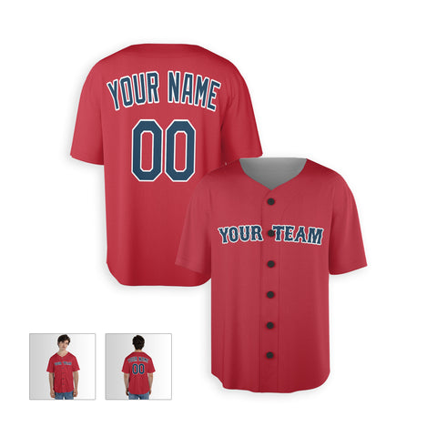Personalized Boston Fan Red Baseball Jersey – Alternate Style Custom Name & Number