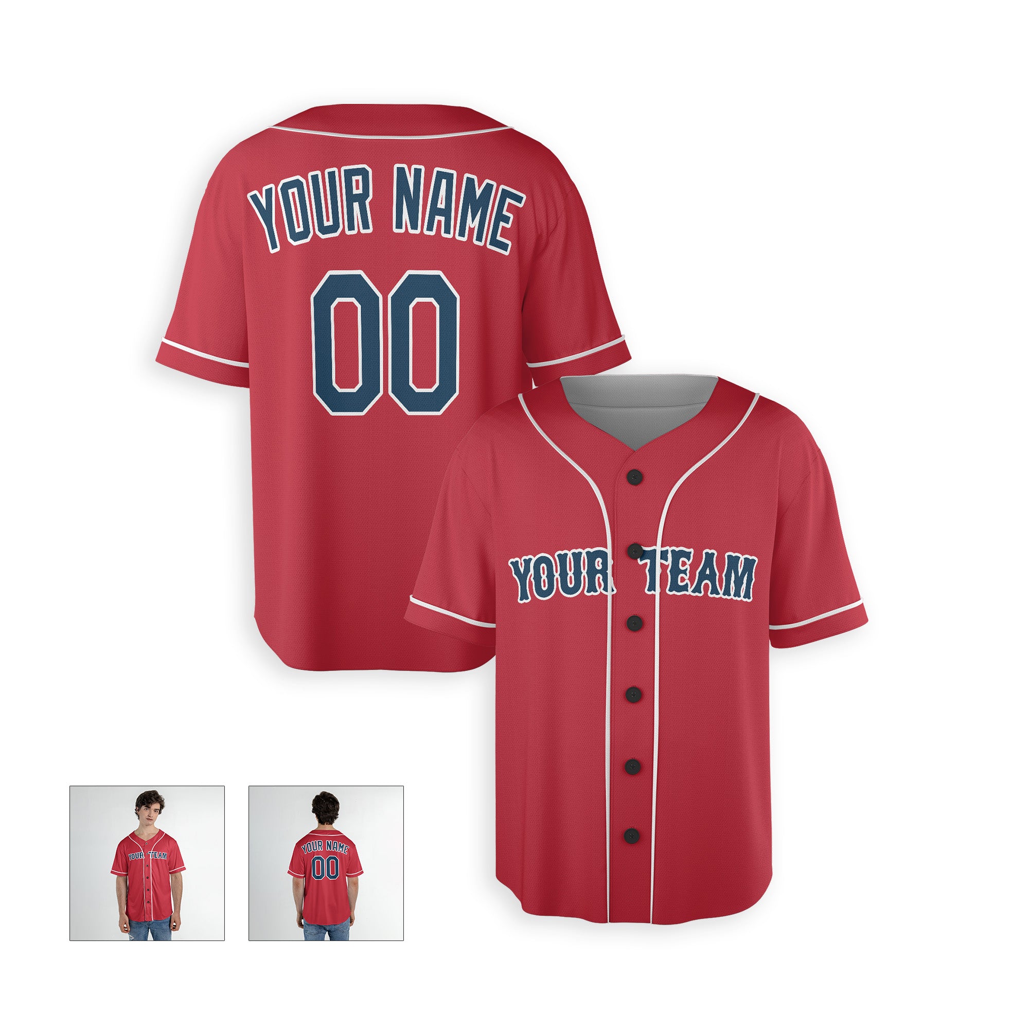 Personalized Boston Fan Red Baseball Jersey – Alternate Style Custom Name & Number